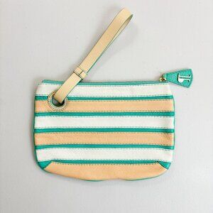 PILCRO AND THE LETTERPRESS Striped Leather Clutch Anthropologie Wrist Strap